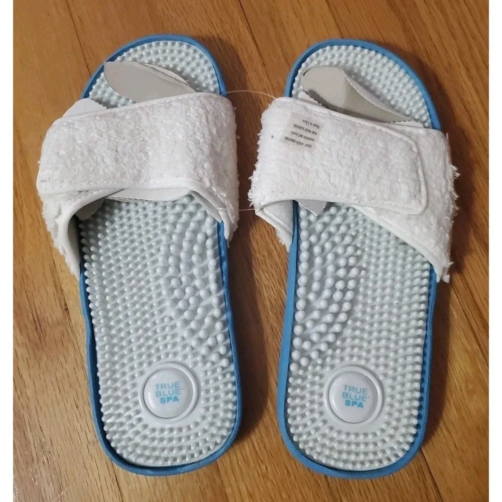 TRUE BLUE SPA Shoes Sandals‎ Massaging Terry Cloth Loop Womens L/XL